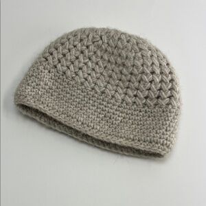 Fratelli Talli Chunky Knit Beanie Winter Hat Made In Italy Cream Oatmeal Classic